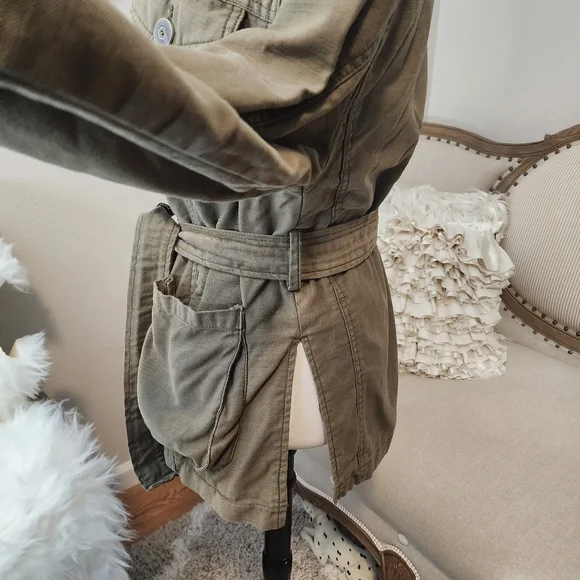 Free People Olive Green Cargo Jacket - Picture 8 of 11
